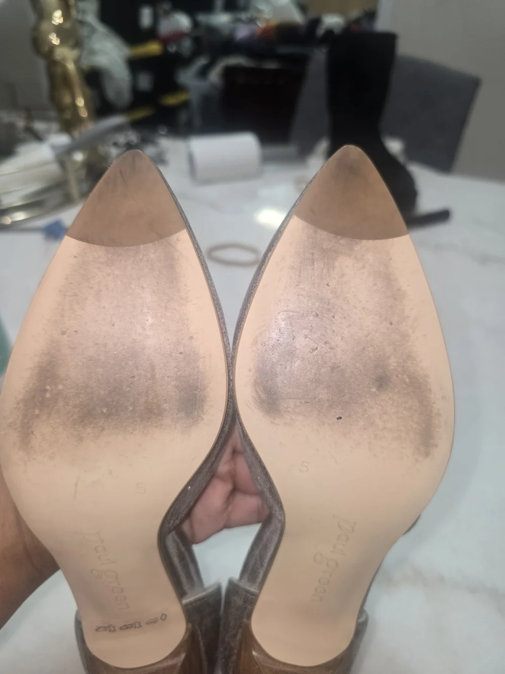 Paul Green Metallic Taupe Pointed-Toe D'Orsay Pumps